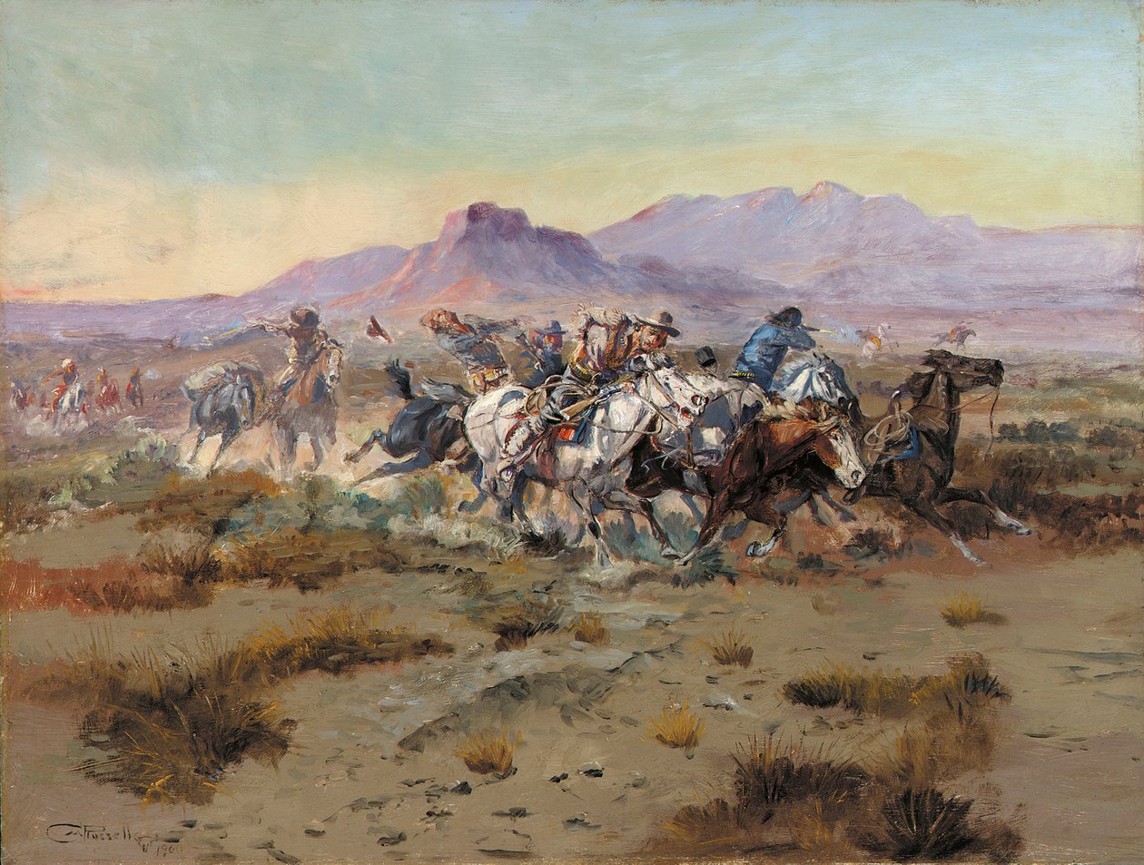 The Attack by Charles Marion Russell