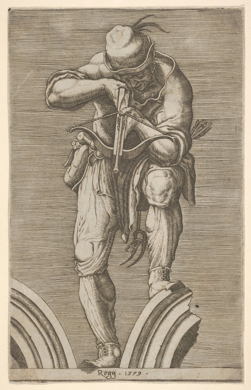 A Man Shooting a Crossbow by Cherubino Alberti