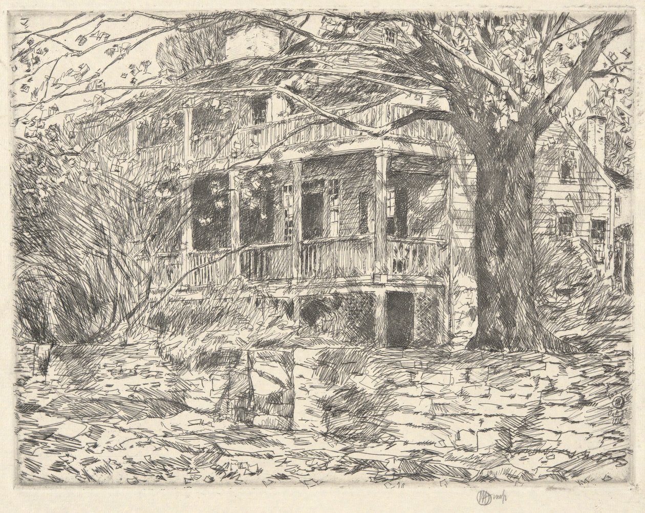 Old House, Cos Cob, 1915 by Childe Hassam