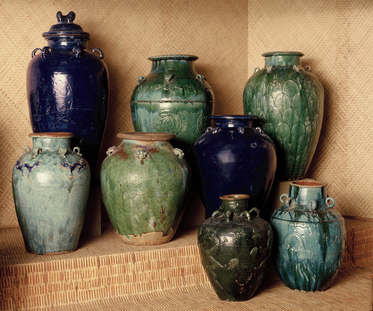 Chinese Glazed Jars by Chinese School