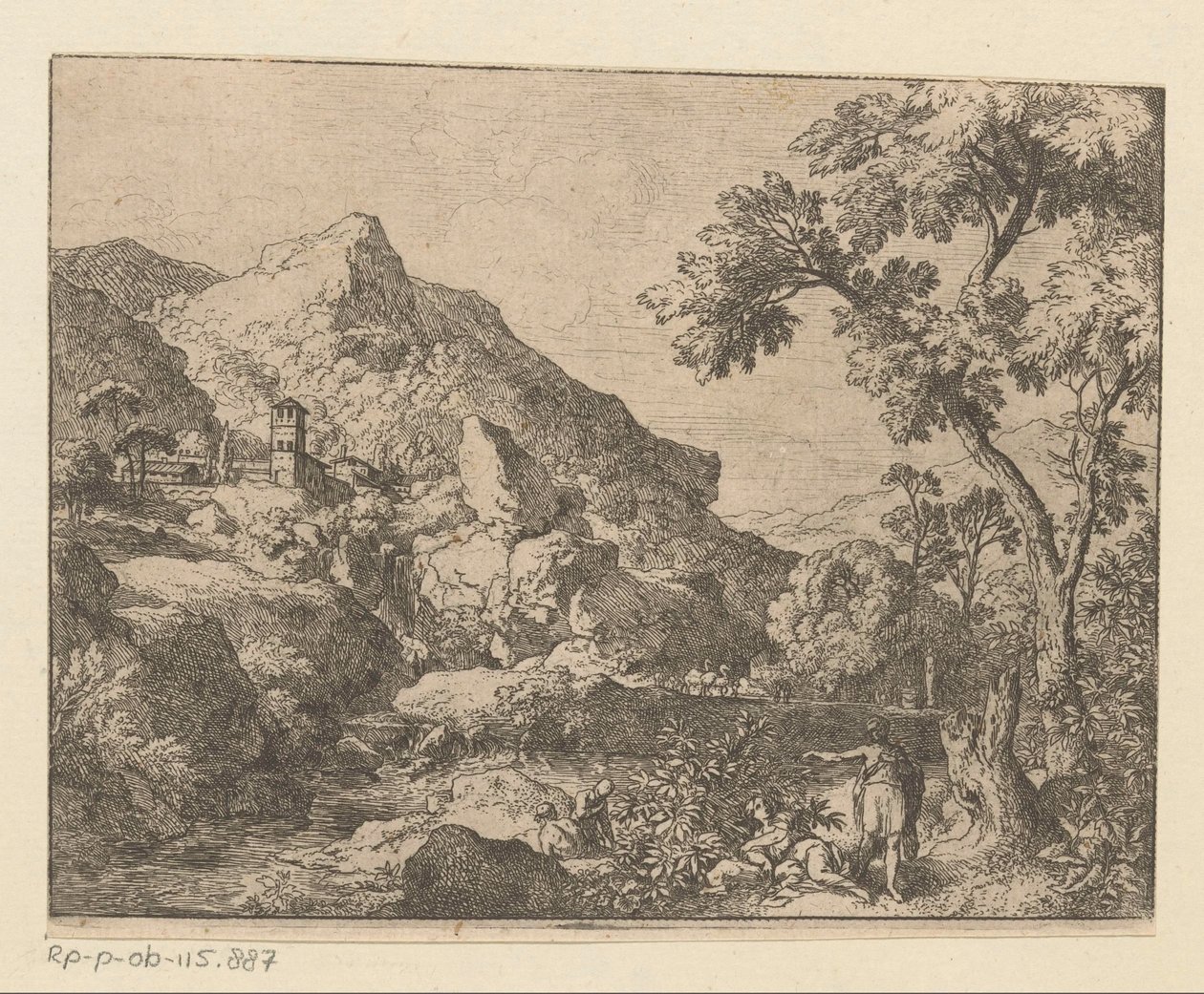 Arcadian Mountain Landscape by Christian Wilhelm Ernst Dietrich