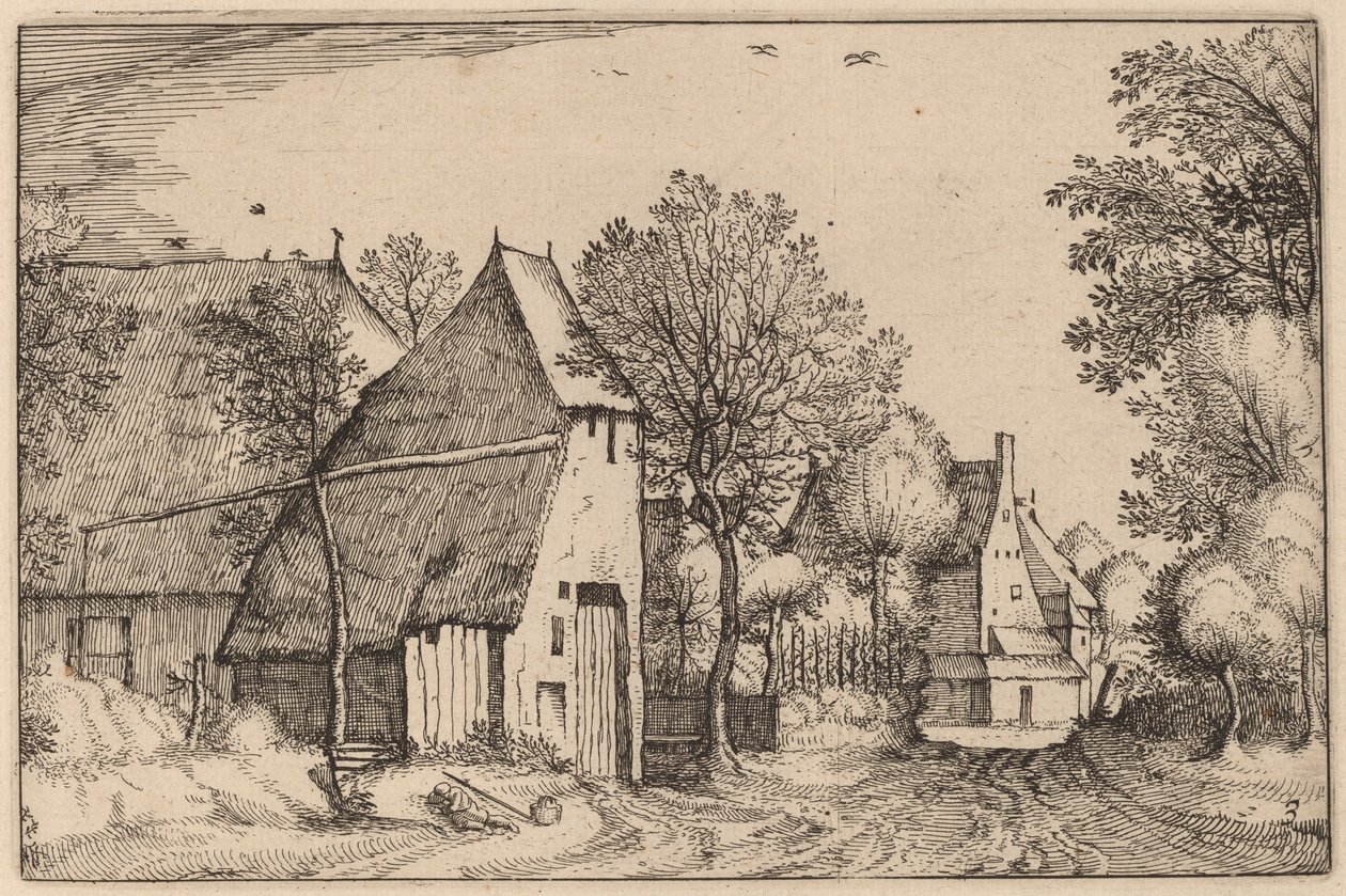 Village Road by Claes Jansz Visscher after Johannes van Doetechum, the Elder after Lucas