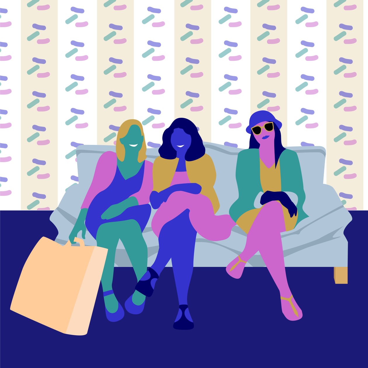 Happy Shoppers by Claire Huntley