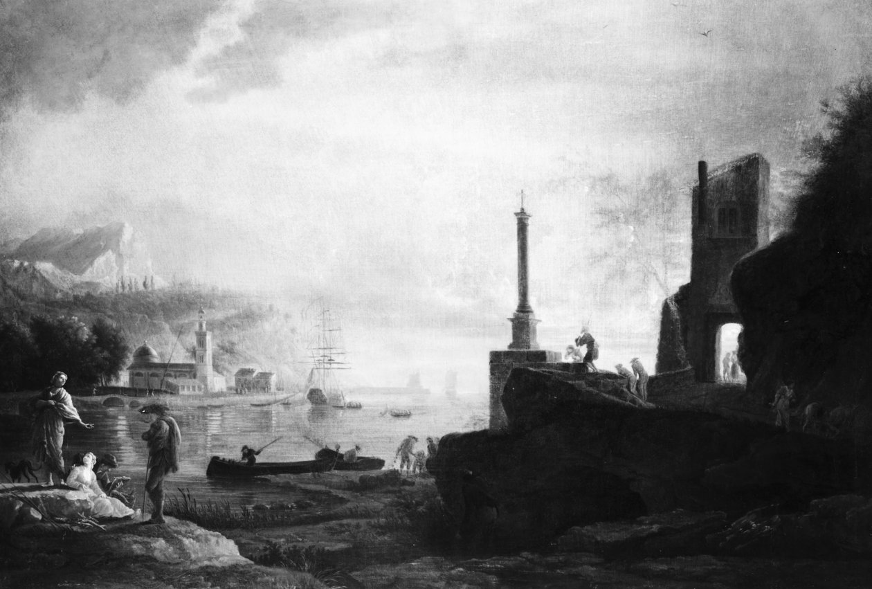 Seaport, Sunset by Claude Joseph Vernet