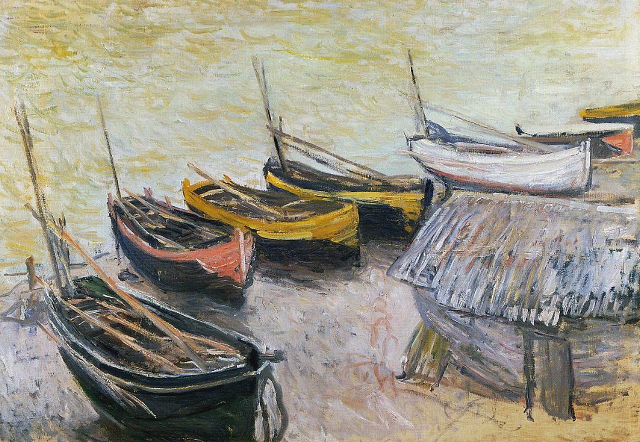 Boats on the Beach, 1883 by Claude Monet