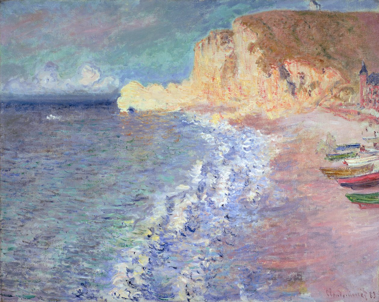 Morning at Etretat, 1883 by Claude Monet