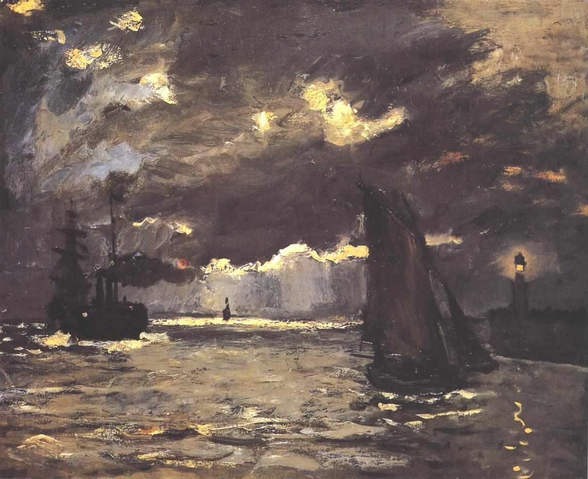 Seascape Night Effect by Claude Monet
