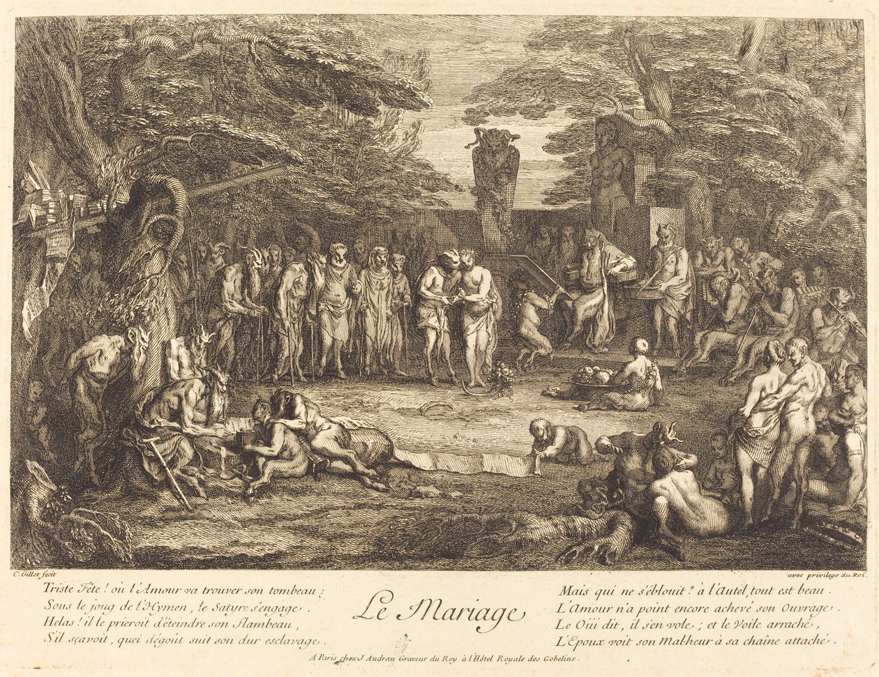Marriage by Claude Gillot