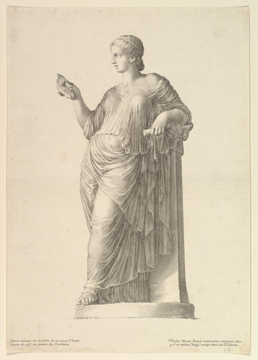 Ancient Statue of the Muse Thalia by Claude Mellan