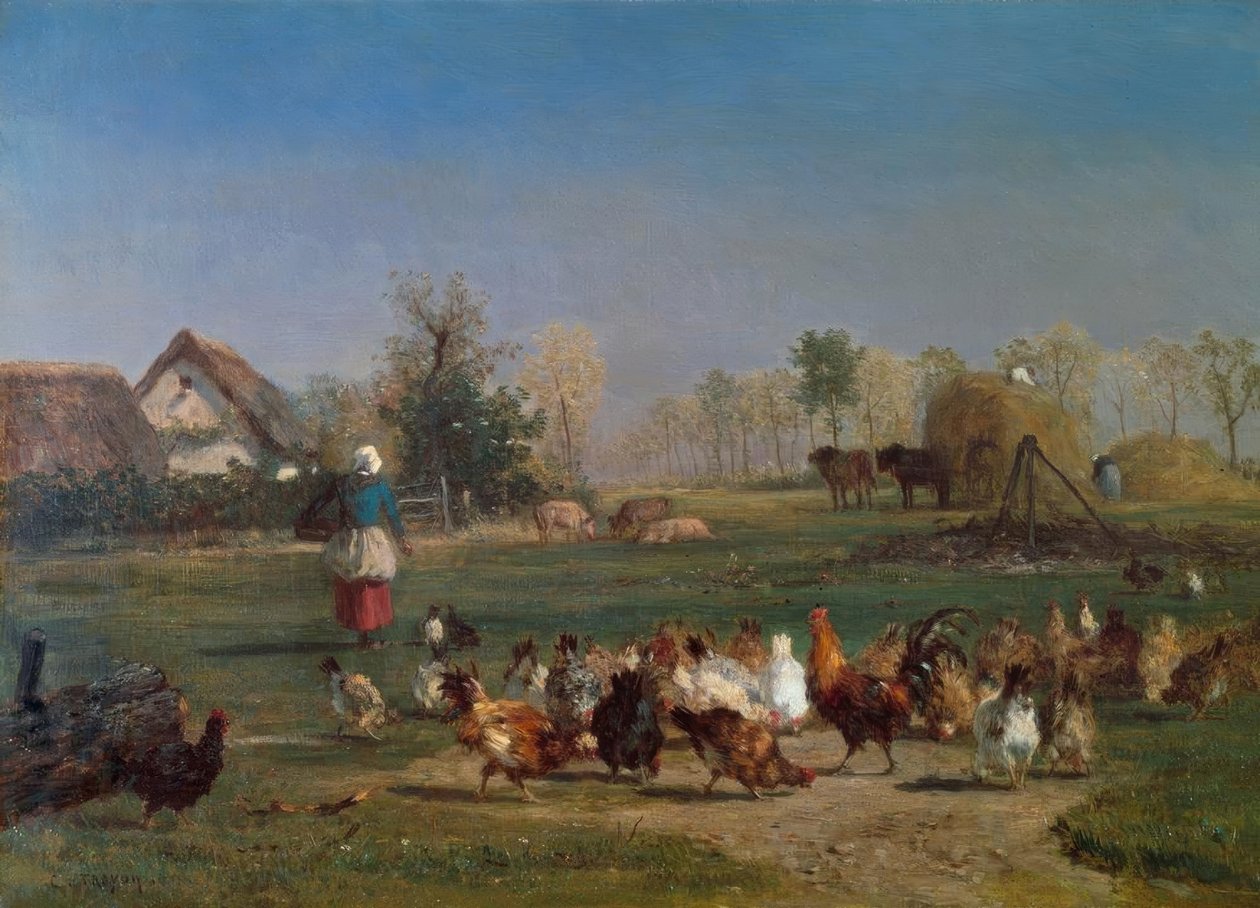Feeding the Chickens by Constant Troyon