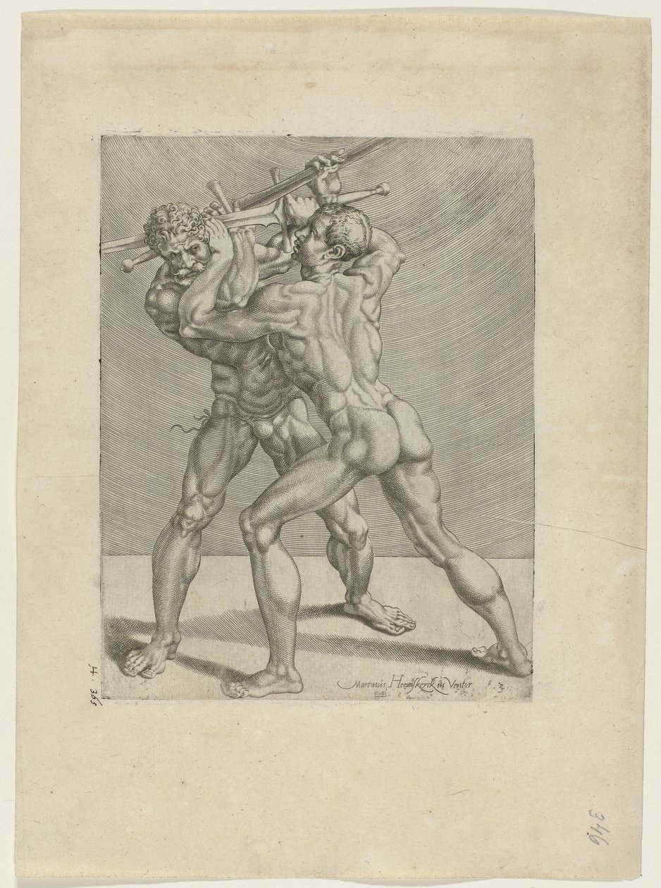 Two Swordsmen by Cornelis Bos