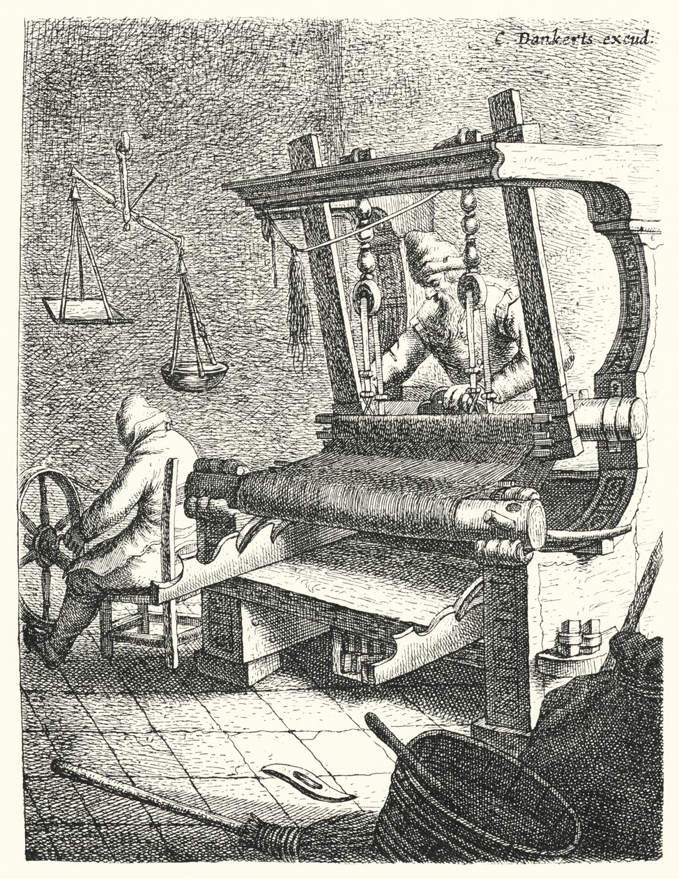 The Weaver by Cornelis I Danckerts