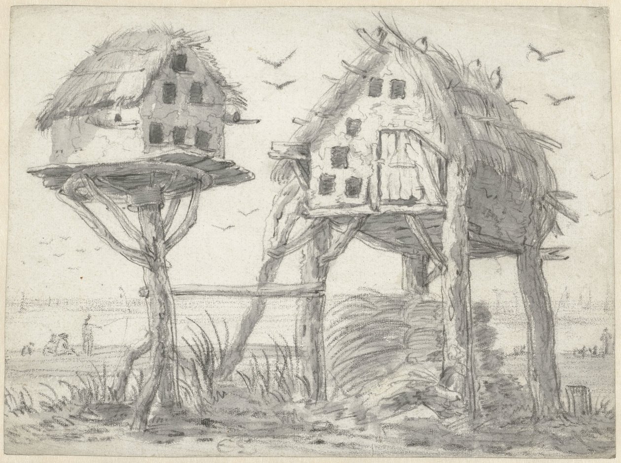 Two Dovecotes by Cornelis Saftleven