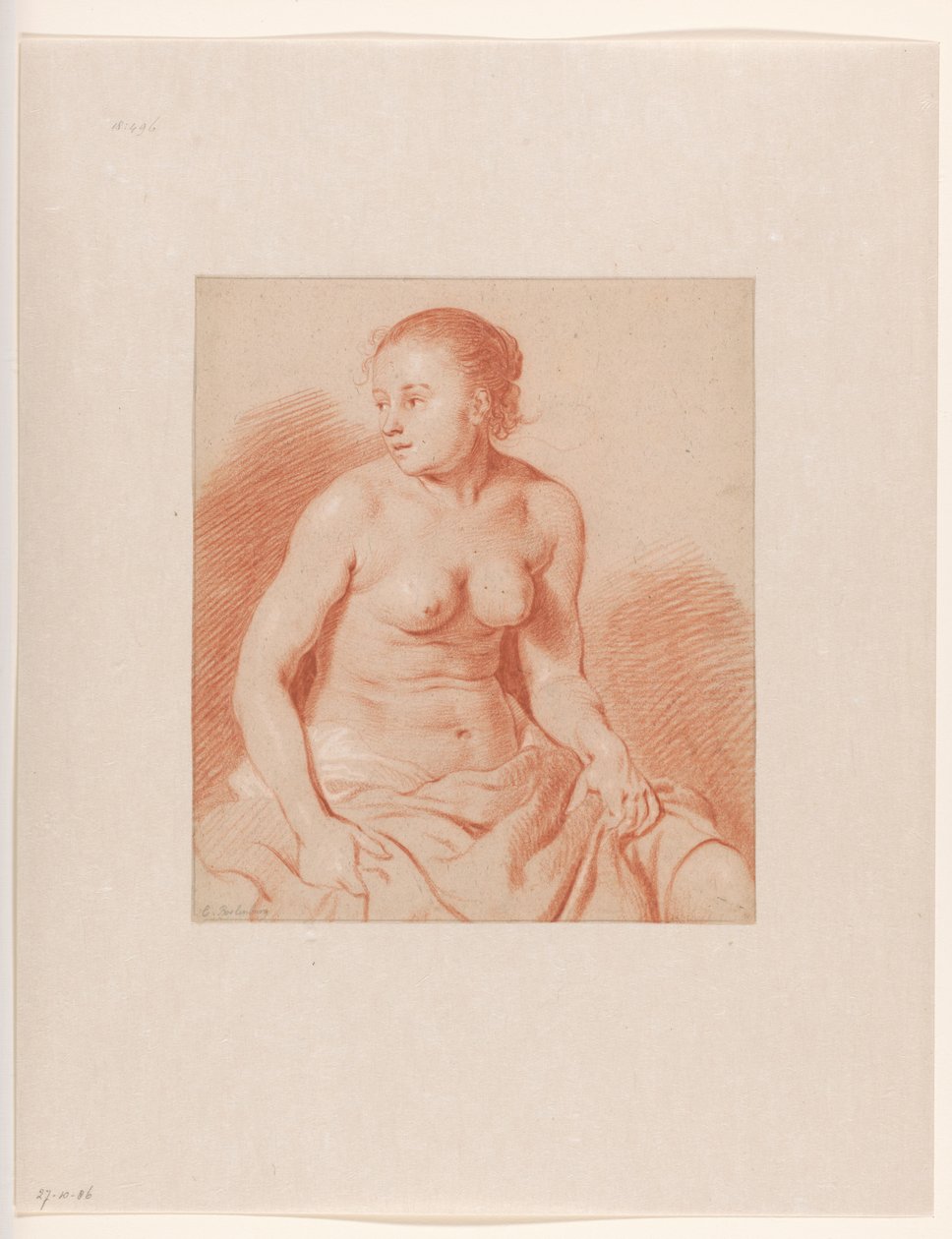 Seated Female Nude by Cornelis van Poelenburch