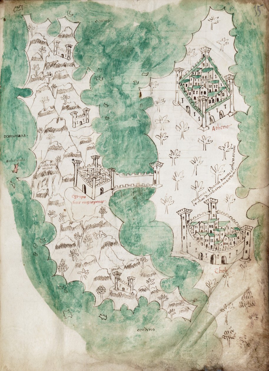 Euboea and Athens, c.1420 by Cristoforo Buondelmonti