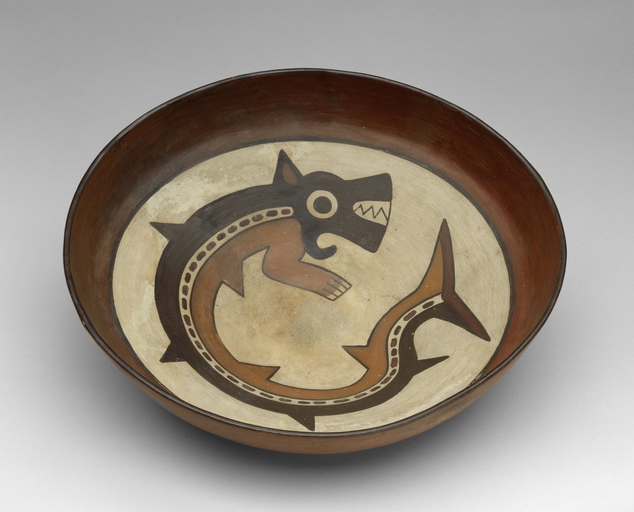 Bowl with a Killer Whale Deity by Culture Nazca