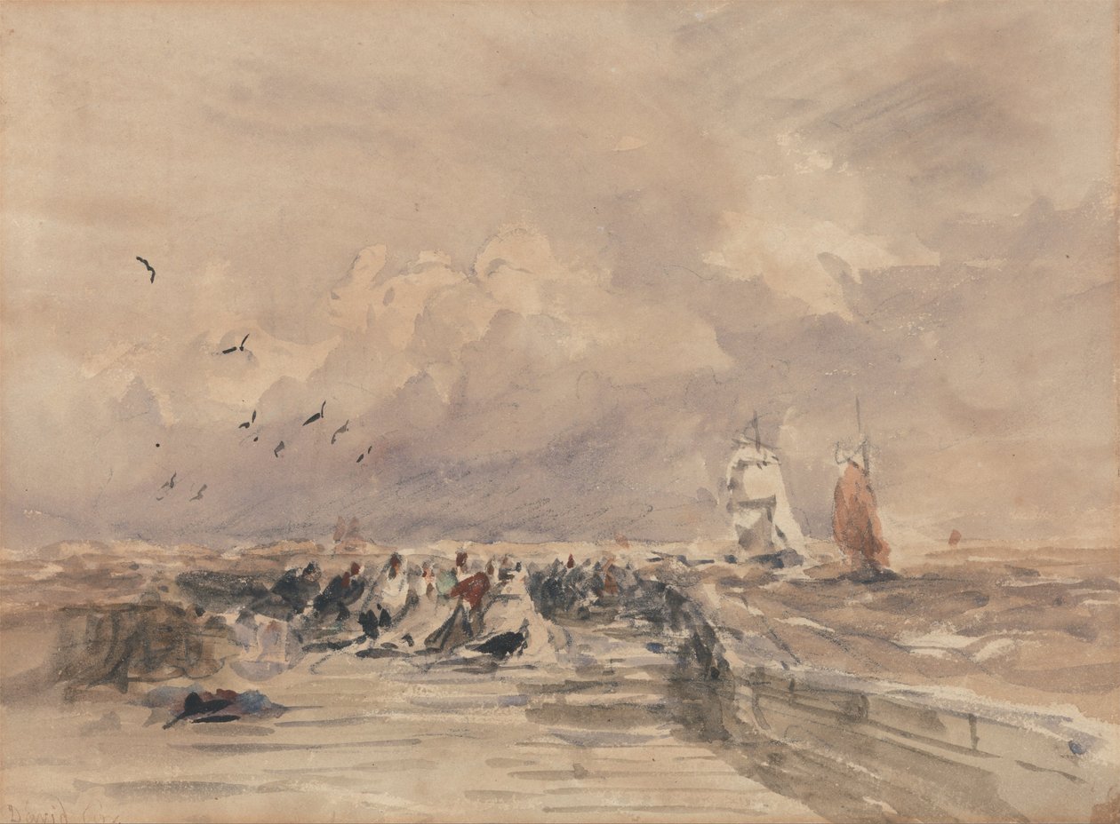Dieppe Pier, Stiff Breeze by David Cox