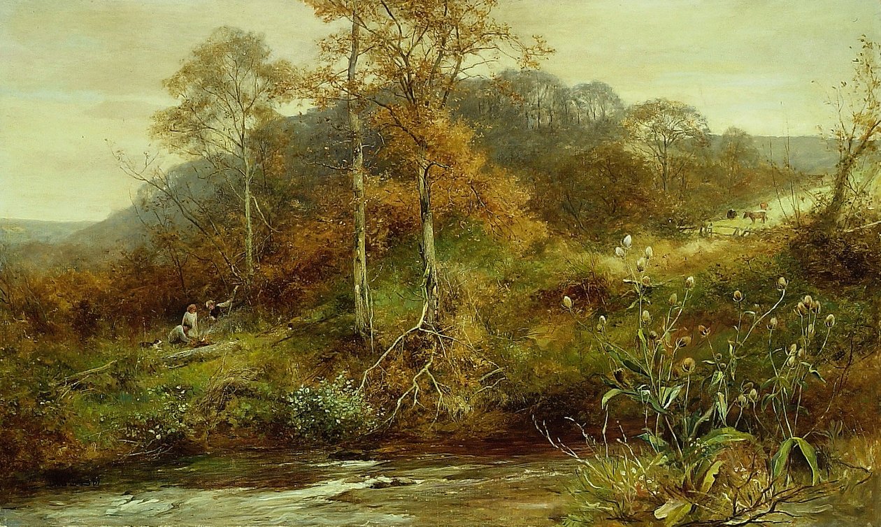 Autumn River Scene, The Brook by David Bates