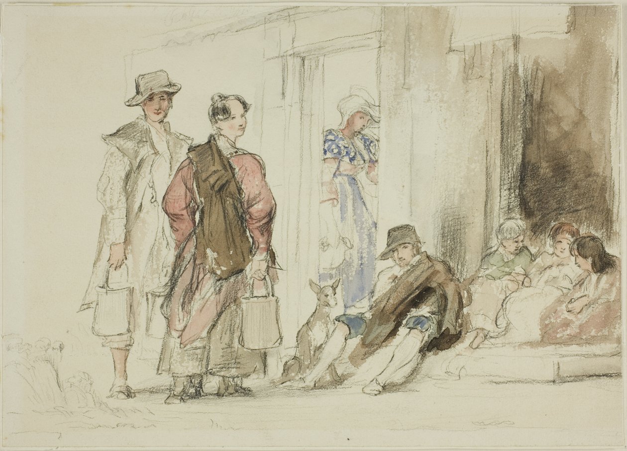 Figures Near Doorway by David Wilkie