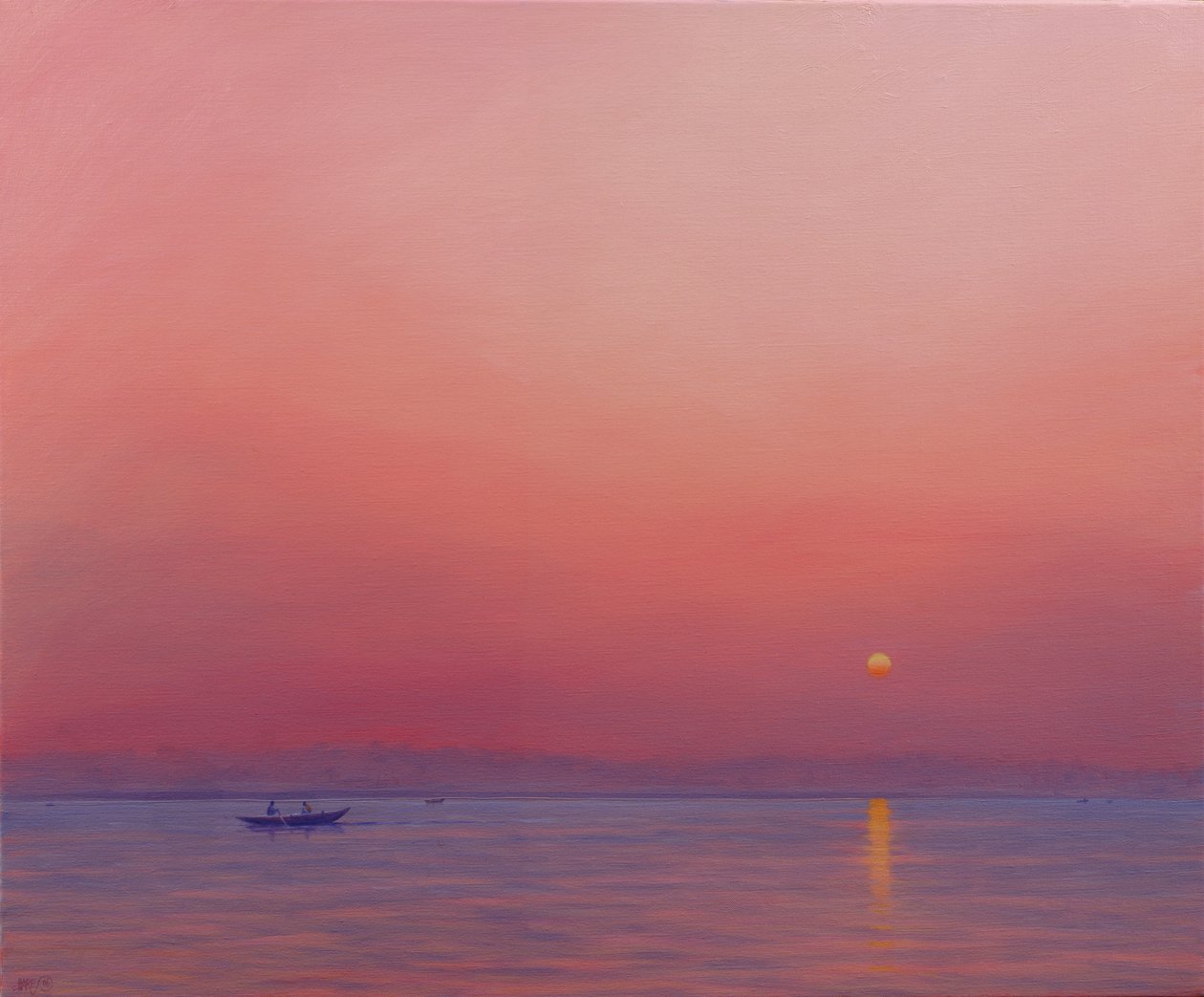 Pink Dawn on The Ganges by Derek Hare