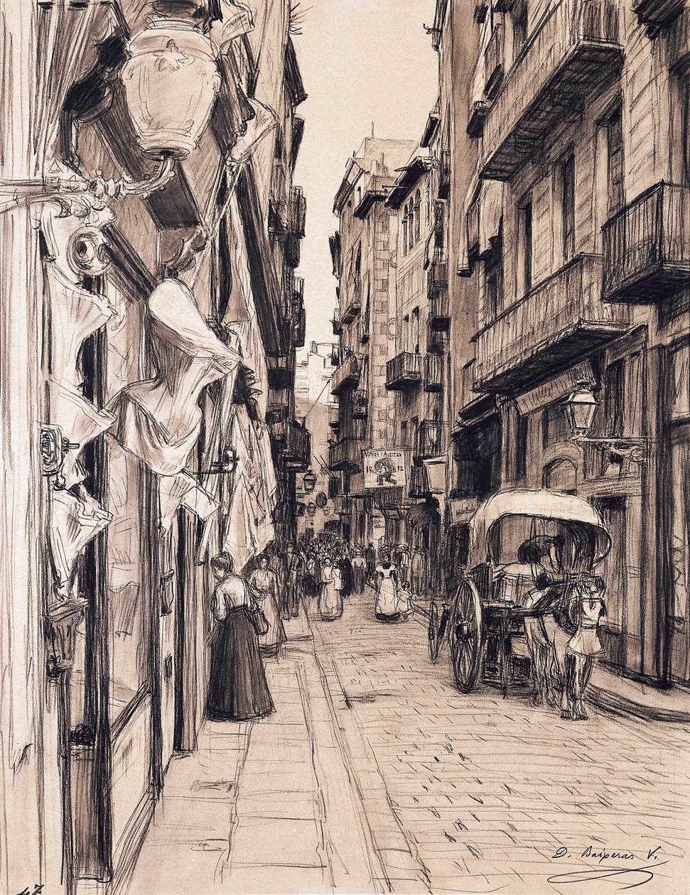 Boira Street Towards Llana Square, Barcelona by Dionisio Baixeras Verdaguer