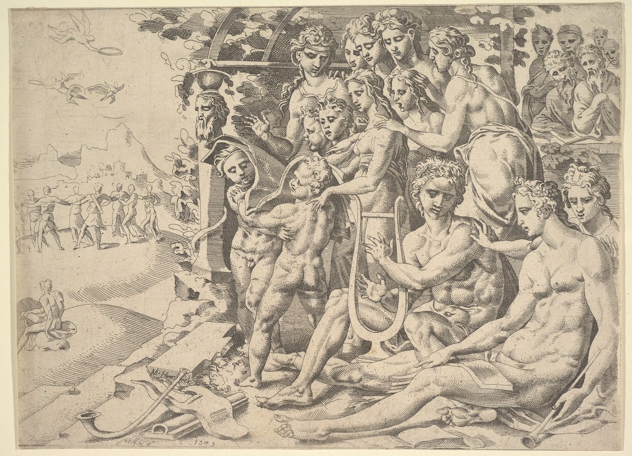 Apollo and the Muses by Dirck Volkertsen Coornhert