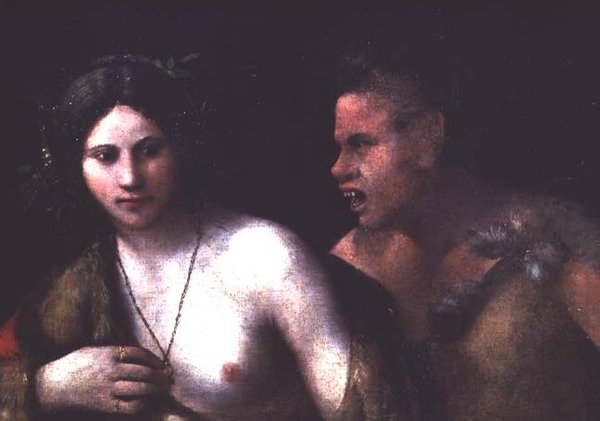 Nymph and Satyr by Dosso Dossi