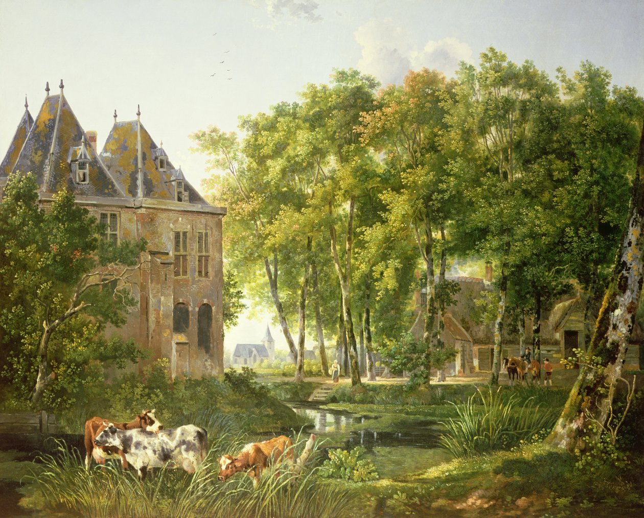 The Village Pond by Dutch School