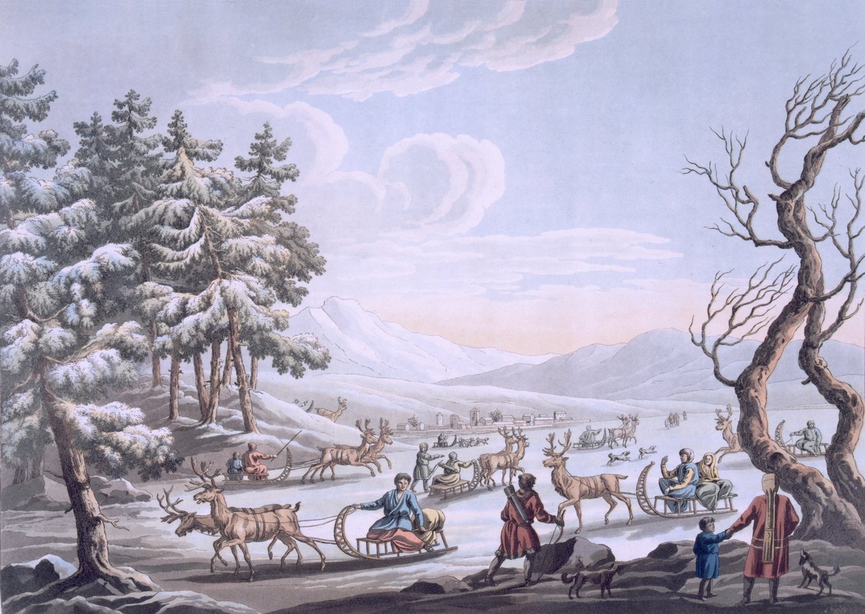 Tungus natives leaving winter camp, 1812-13 by E. Karnejeff