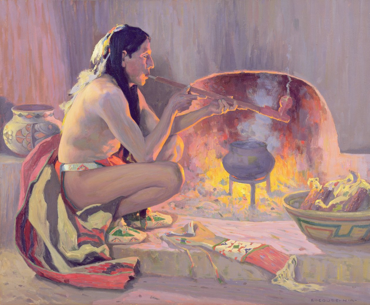 Smoking Pipe by Eanger Irving Couse