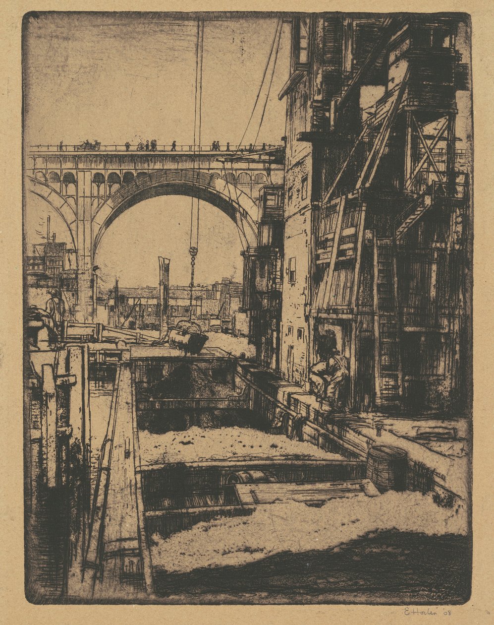 Viaduct, Coal Pockets by Earl Horter