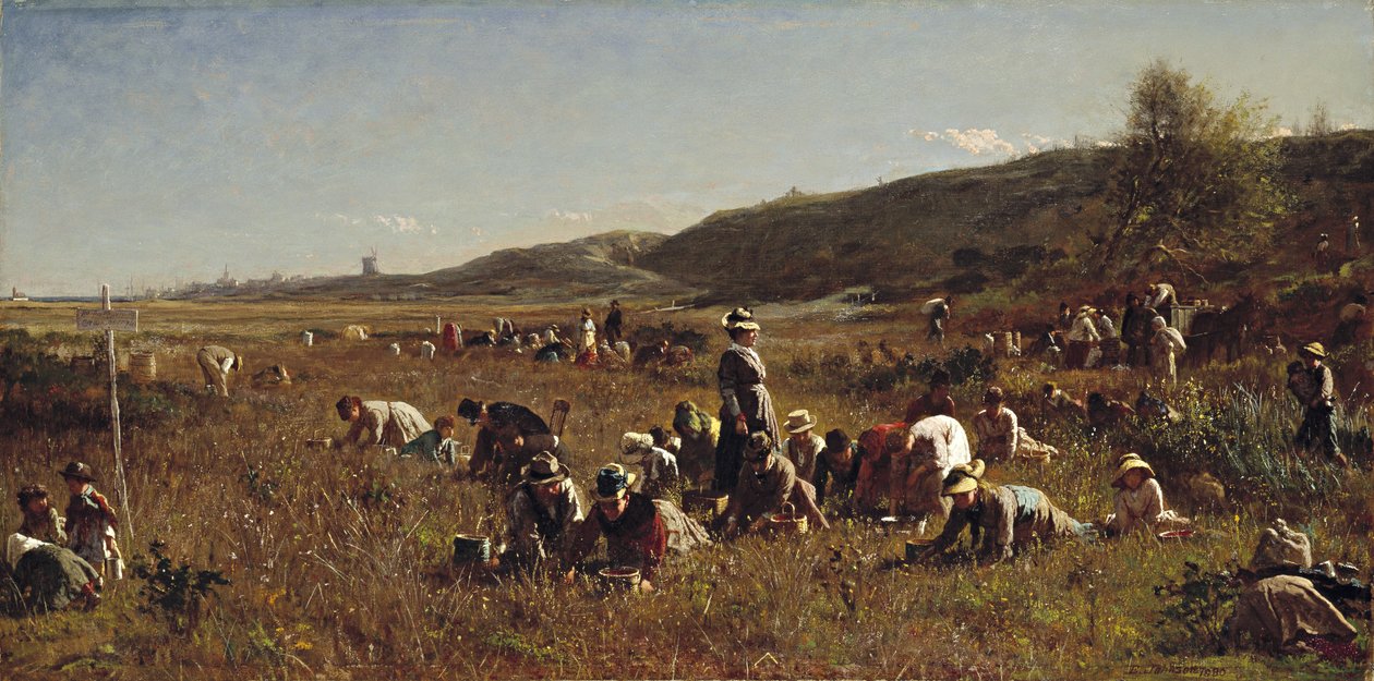 The Cranberry Harvest. Island of Nantucket, 1880 by Eastman Johnson