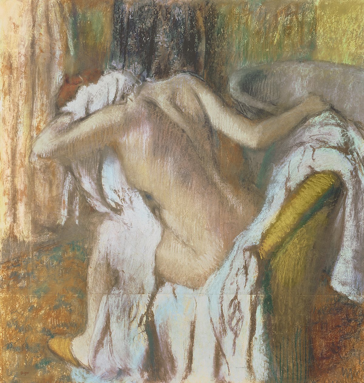 Woman Drying Herself (detail) by Edgar Degas