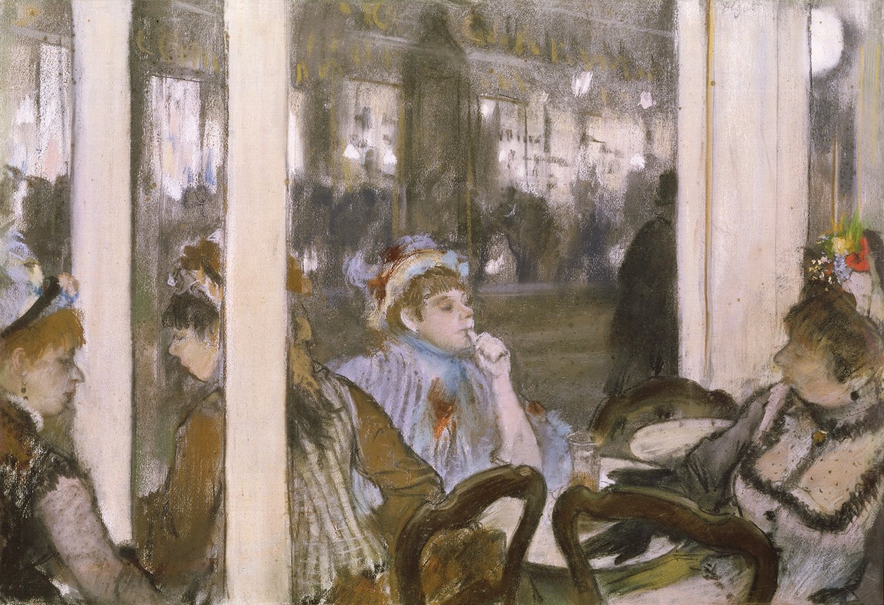 Women on a Cafe Terrace by Edgar Degas