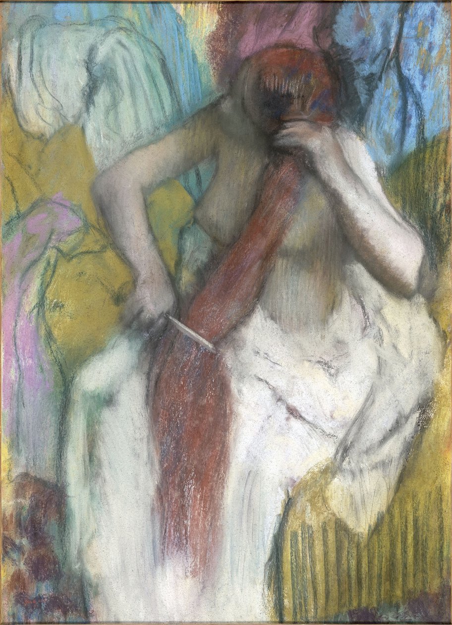Woman Combing Her Hair by Edgar Degas