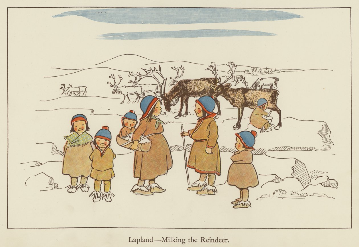 Lapland, milking the reindeer by Edith Farmiloe