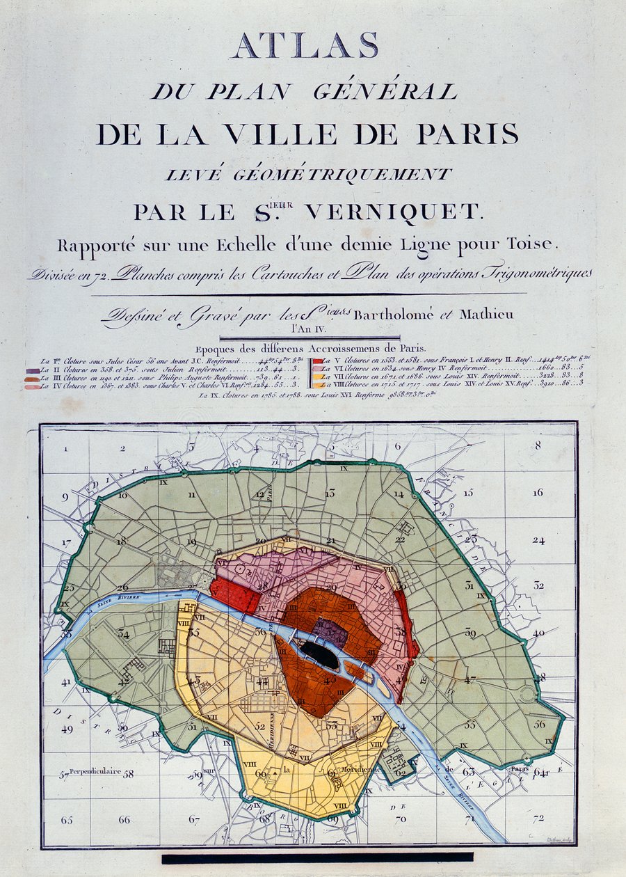 Atlas du Plan General de la Ville de Paris, 1796 by Edme Verniquet