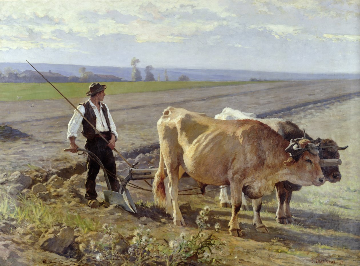 The Furrow by Edouard Debat Ponsan