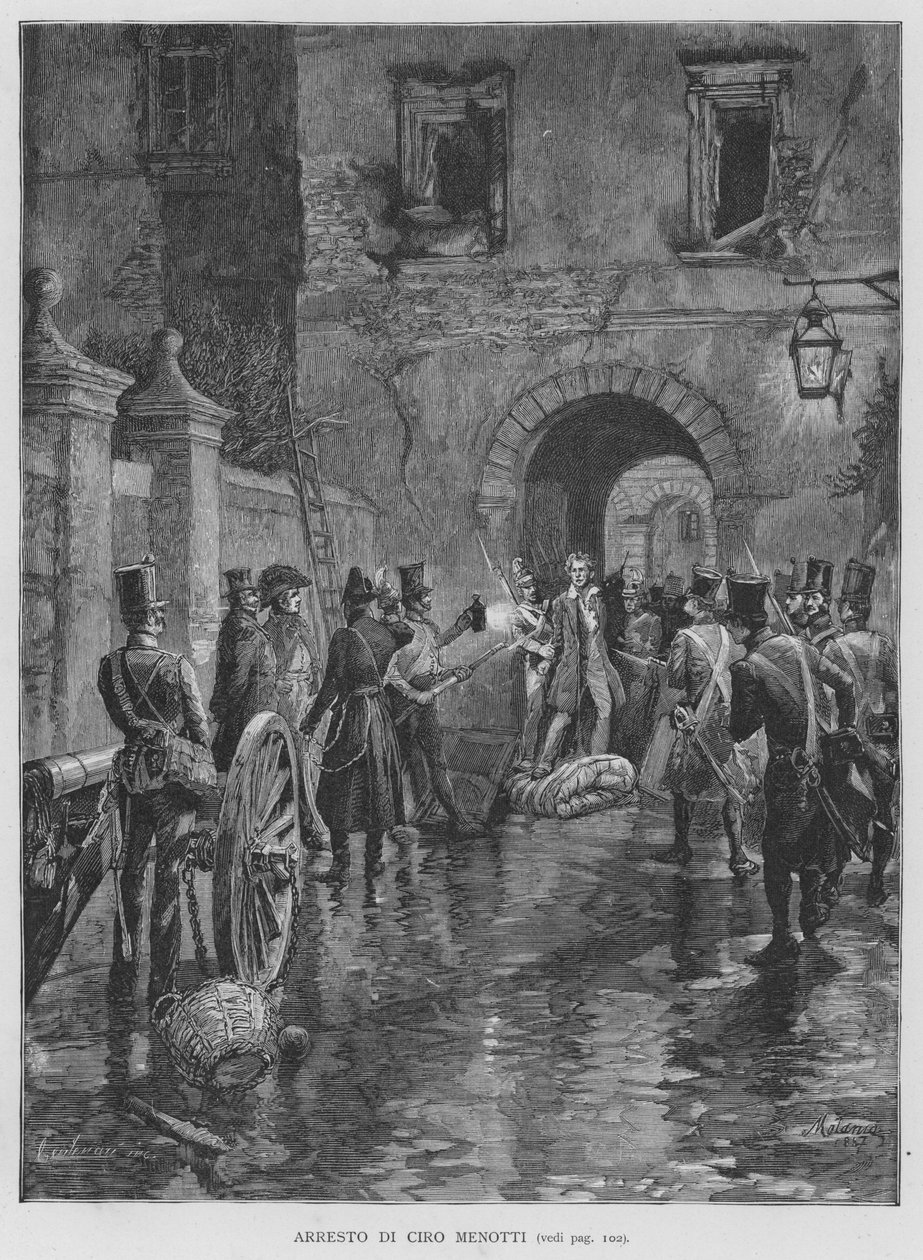 The Arrest of Ciro Menotti by Edouardo Matania