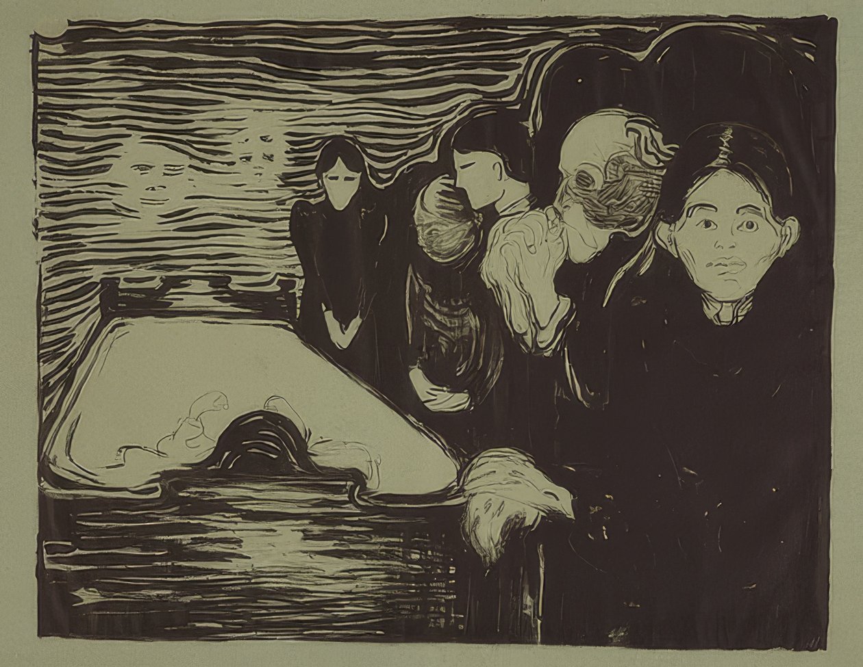 At the Deathbed. 1896 by Edvard Munch
