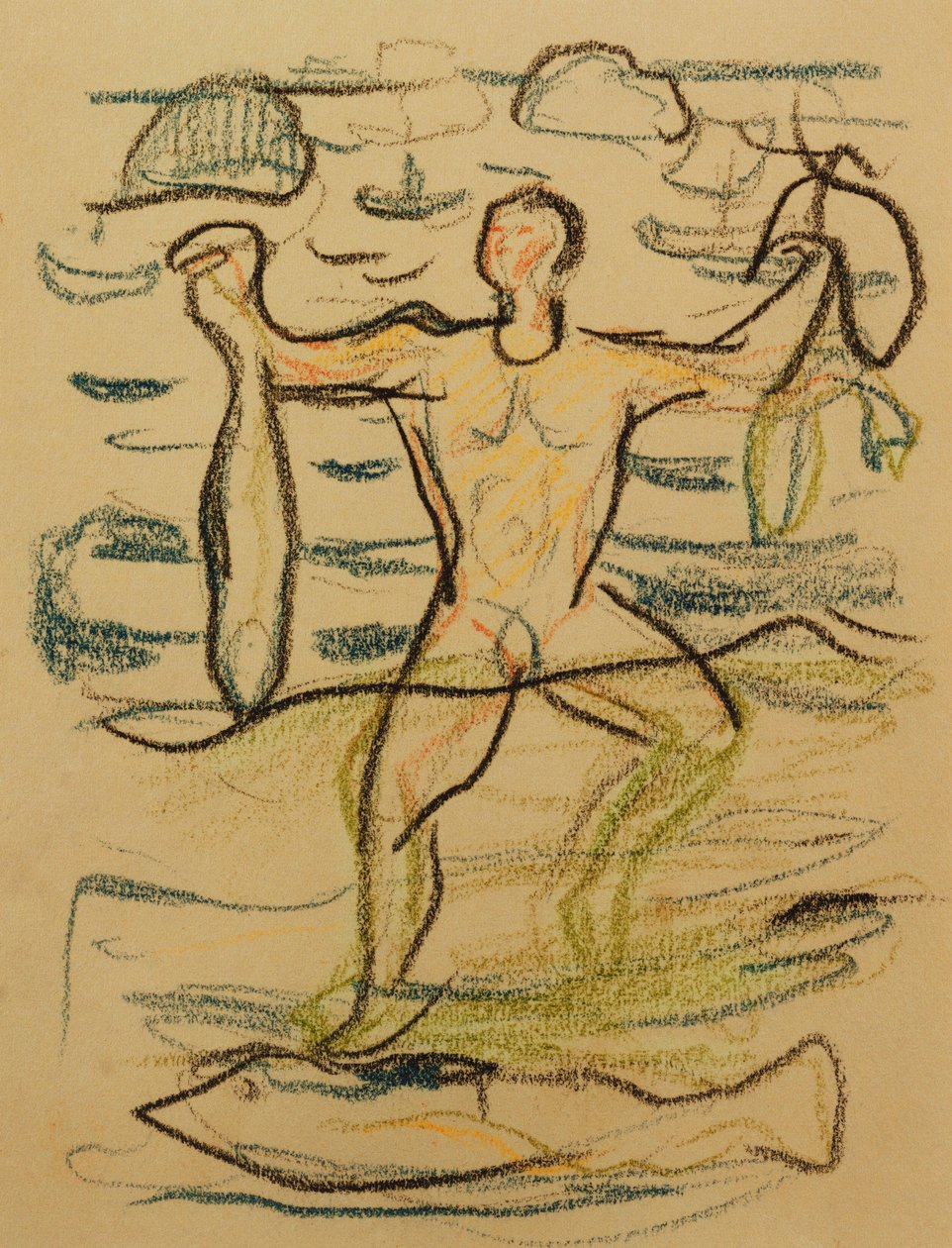 Bather with Fish by Edvard Munch