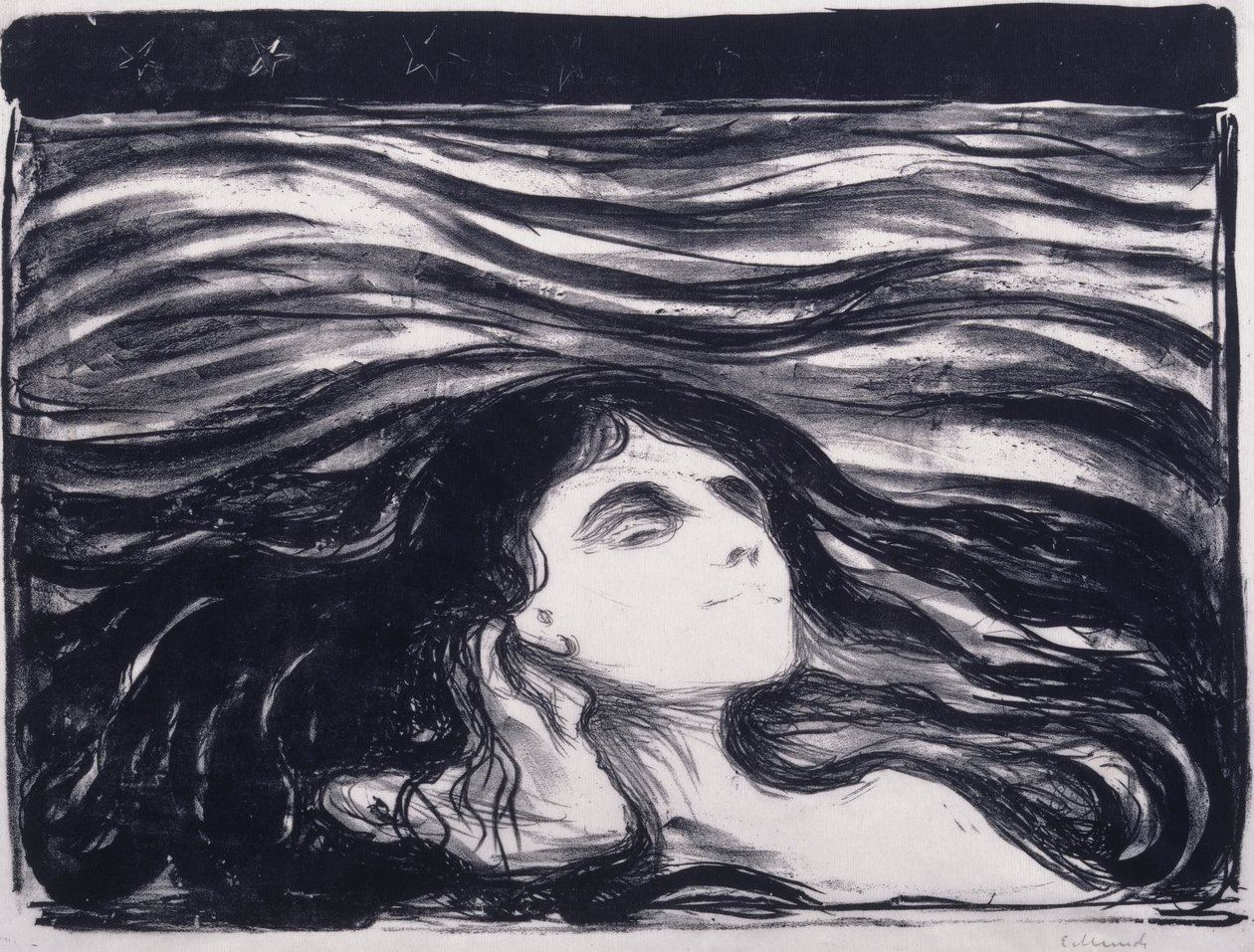 Lovers in the Waves by Edvard Munch