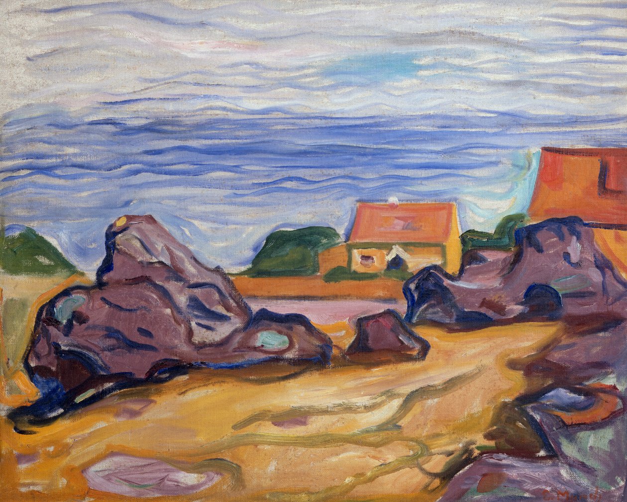 Two Houses in Borre by Edvard Munch