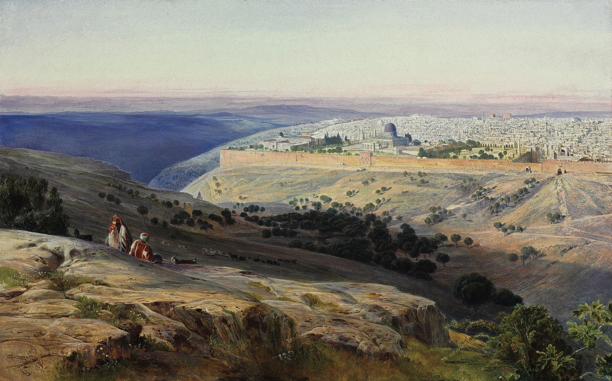 Jerusalem from the Mount of Olives, Sunrise by Edward Lear