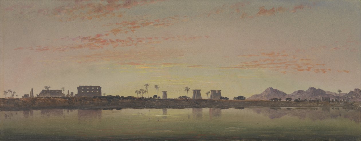 Pylons at Karnak, the Theban Mountains in the Distance by Edward William Cooke