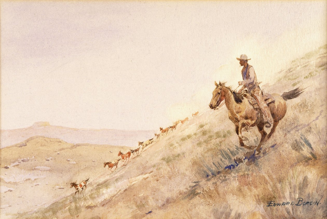 Rounding Up Horses by Edward Borein