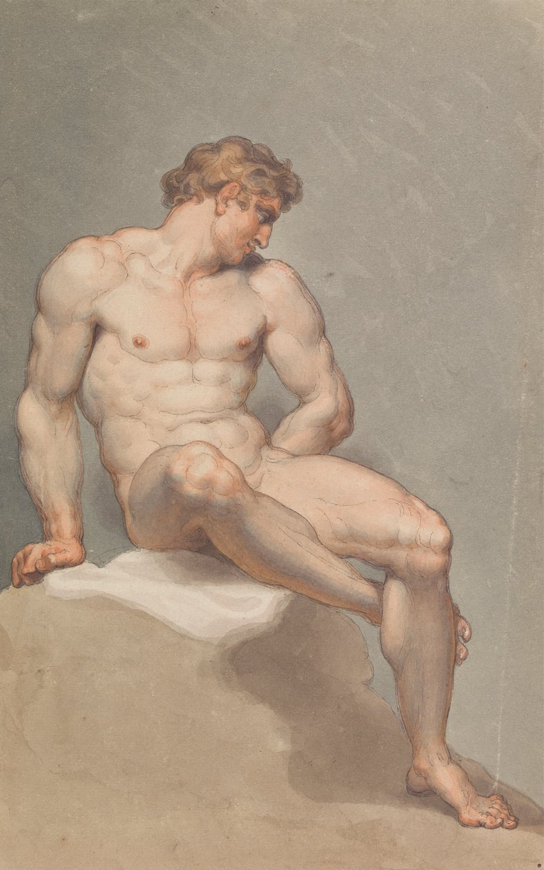 Study of a Male Nude by Edward Francis Burney