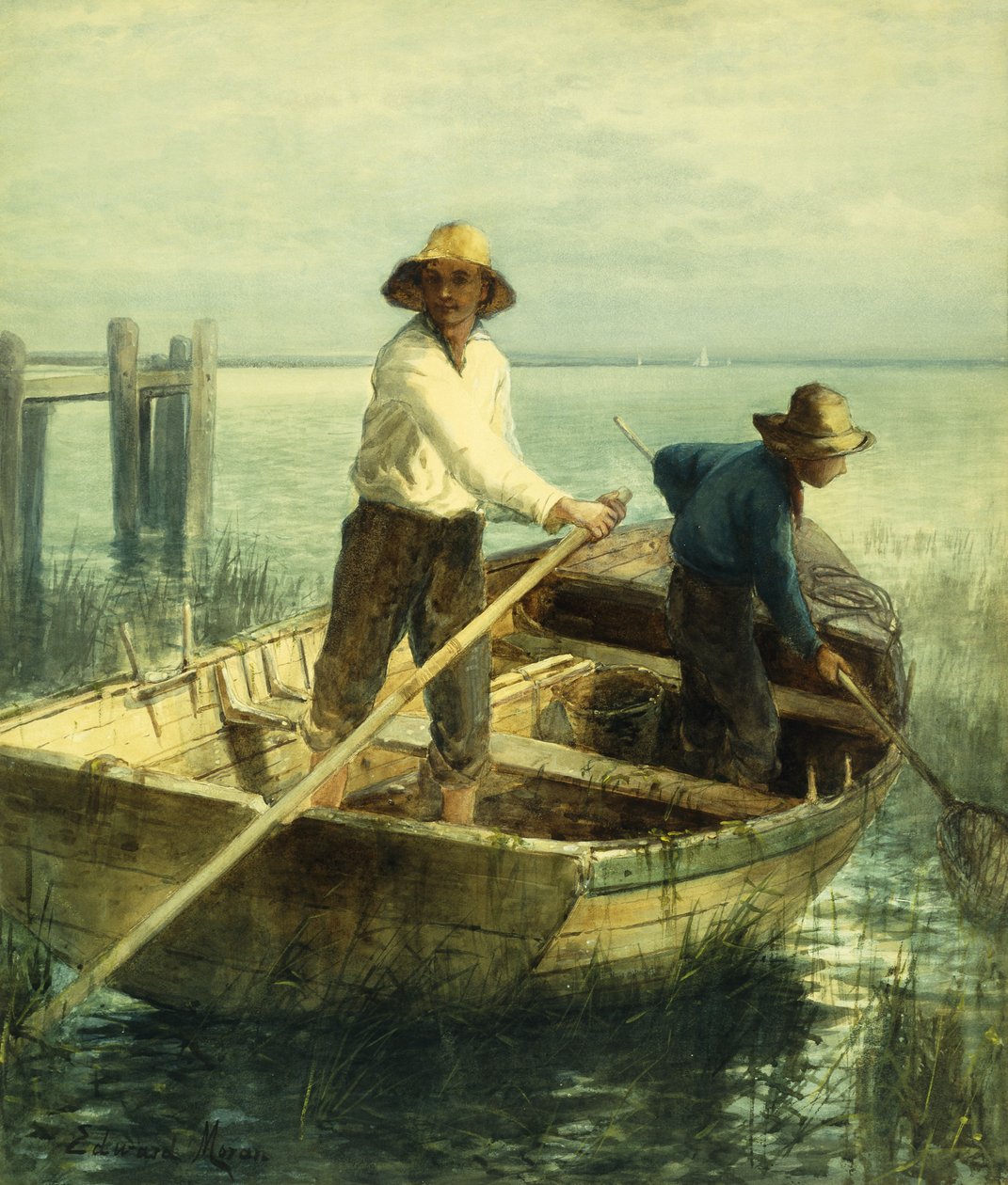 Pushing Off by Edward Moran