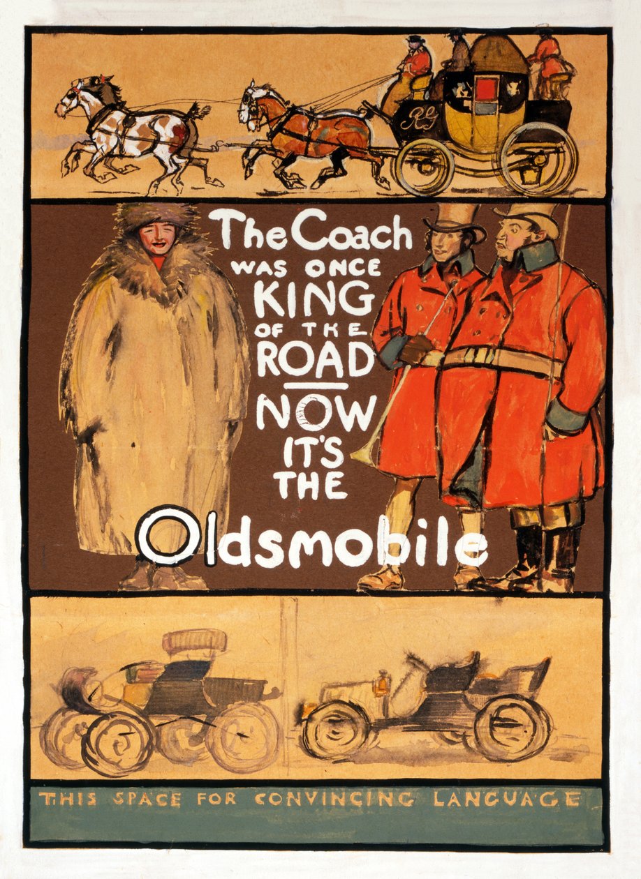 Advertisement for Oldsmobile by Edward Penfield