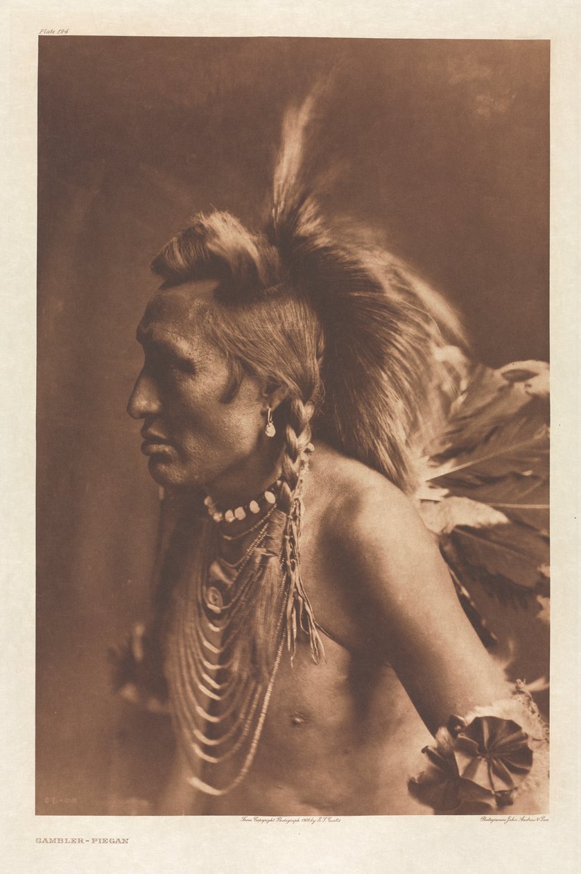 Portfolio VI, Plate 194: Gambler--Piegan by Edward S. Curtis